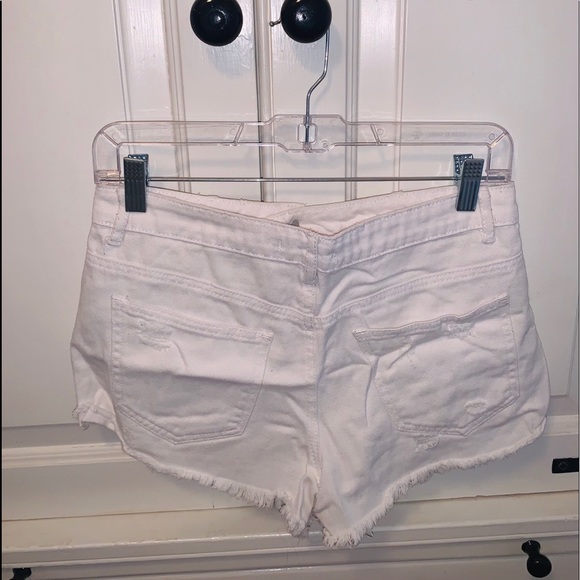 White Forever 21 Ripped Jean Shorts - Picture 2 of 3